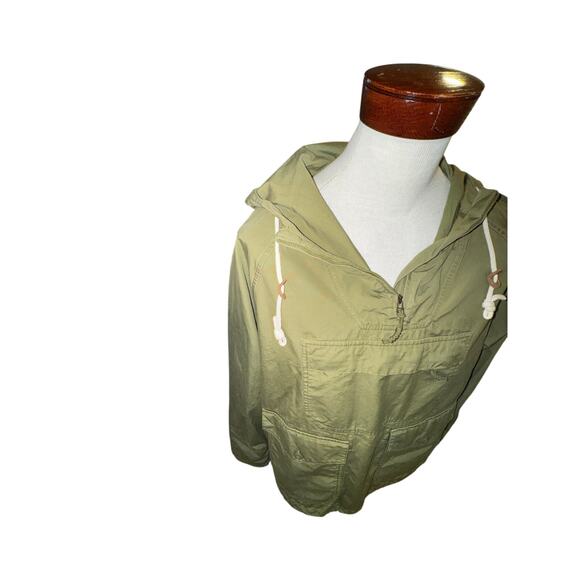 Vintage Eddie Bauer Anorak Jacket Men’s Large Olive Green Cotton Pullover - Picture 10 of 16